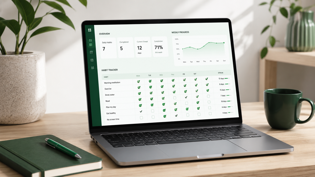 Habit tracker spreadsheet dashboard for building consistent daily routines